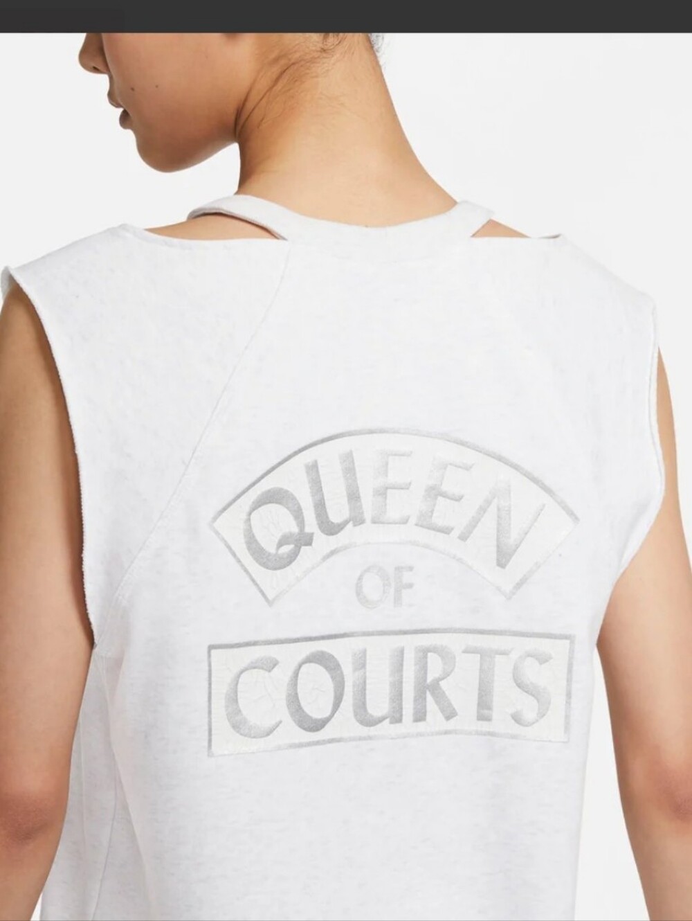 Nike Girls' Tank Top - Light Gray "Queen of Courts"